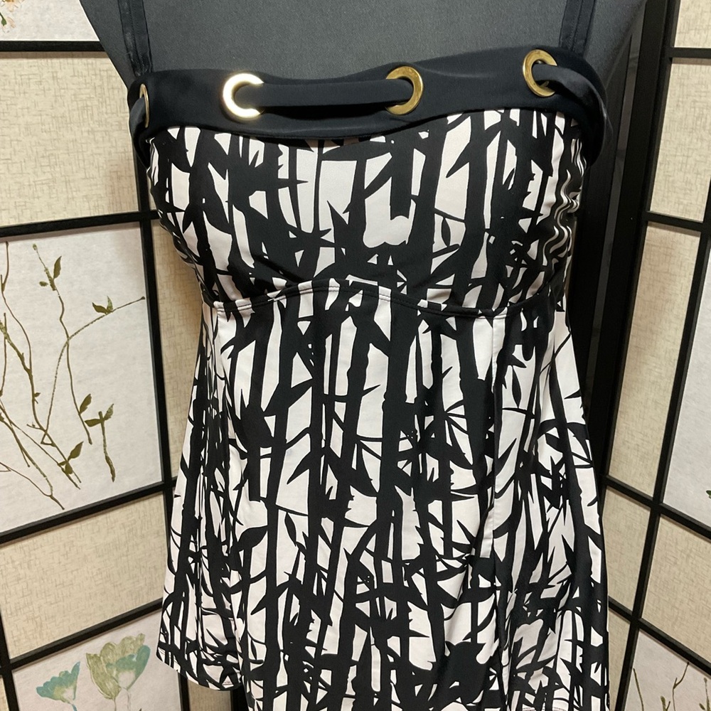 Venus Black and White Patterned Swim Dress